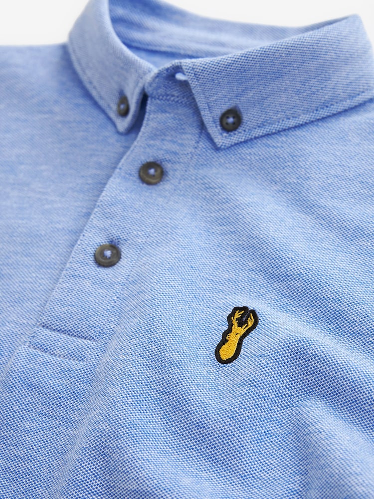 Blue Long Sleeve Polo Shirt (3-16yrs) - Image 3 of 3