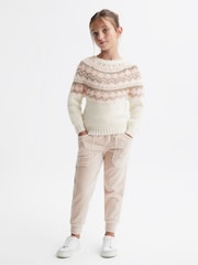 Reiss Pink Blythe 9-14 yrs Fairisle Pattern Knitted Jumper - Image 1 of 5
