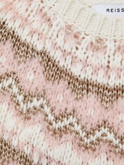 Reiss Pink Blythe 9-14 yrs Fairisle Pattern Knitted Jumper - Image 5 of 5