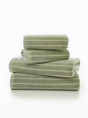 Deyongs Sage Malmo 100% Cotton Stripe Towel - Image 3 of 3