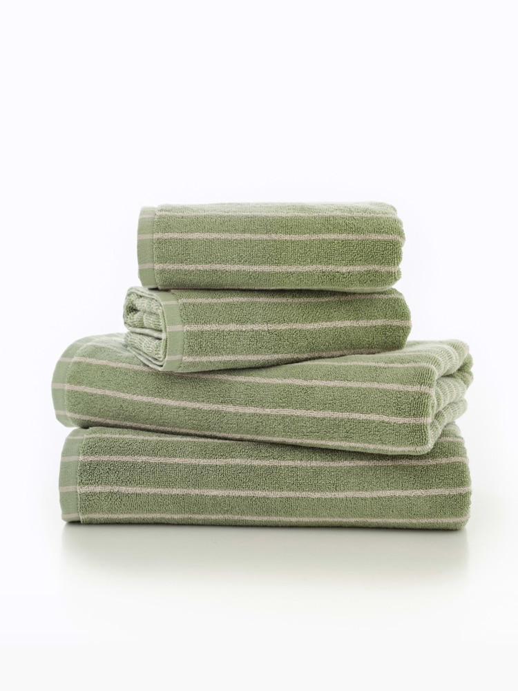 Deyongs Sage Malmo 100% Cotton Stripe Towel - Image 3 of 3 Deyongs Sage Malmo 100% Cotton Stripe Towel - Image 3 of 3