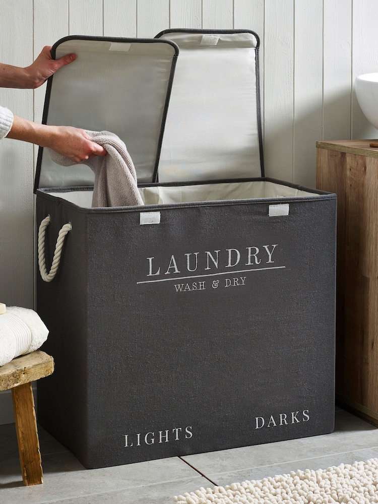 Grey Country  Laundry Sorter Basket - Image 2 of 5