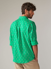 Green Signature 100% Linen Long Sleeve Shirt - Image 2 of 6