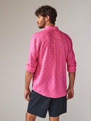 Pink Signature 100% Linen Long Sleeve Shirt - Image 2 of 7