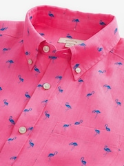 Pink Signature 100% Linen Long Sleeve Shirt - Image 6 of 7