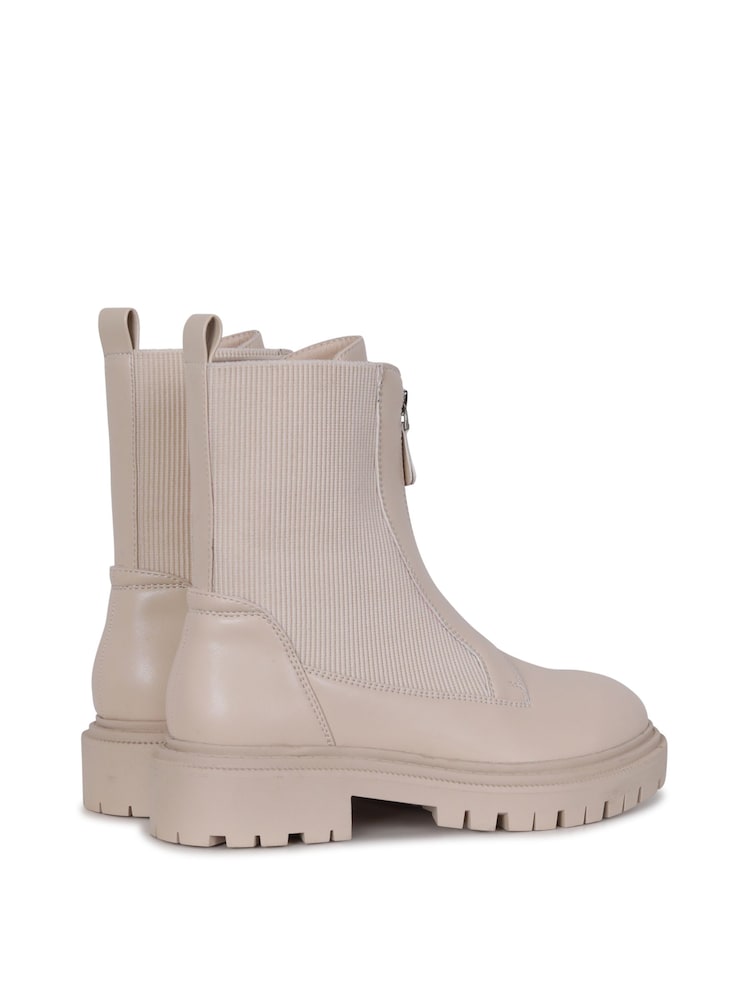 Linzi Cream Della Ankle Boots With Zip Detail - Image 5 of 5