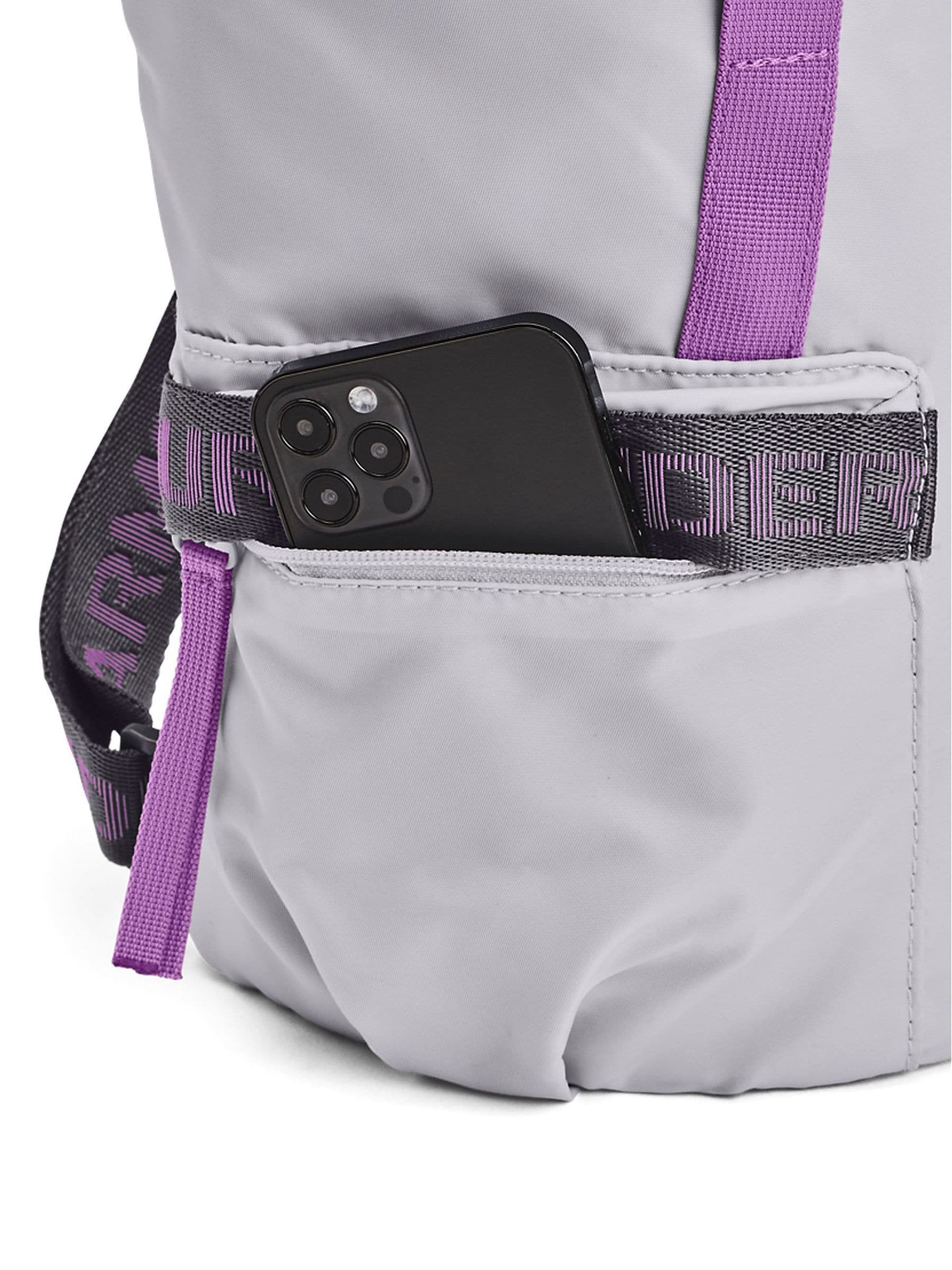 Under armour pink and grey backpack sales