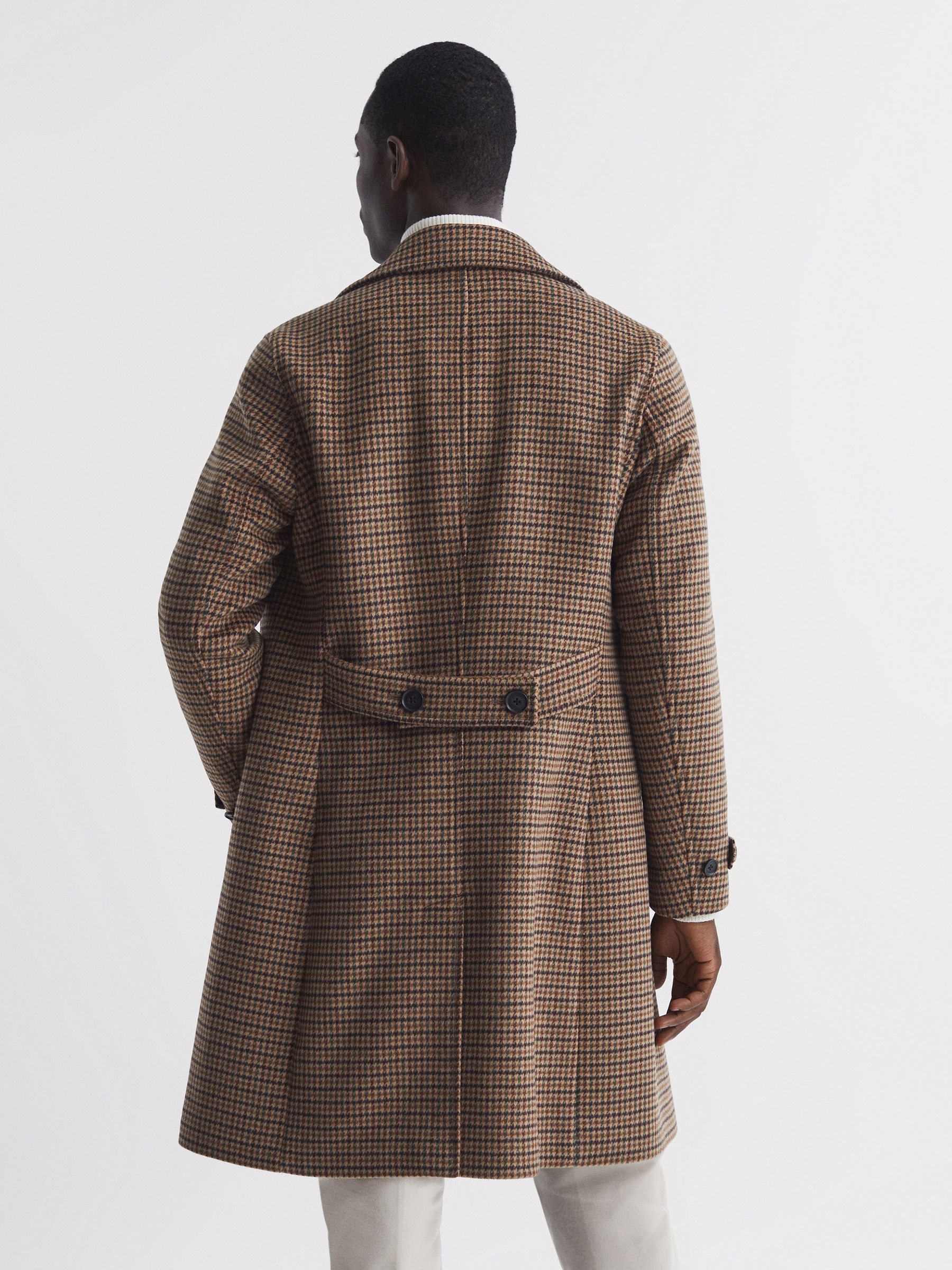 Wool dogtooth coat cheap