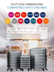 Platina - Flight Knight Hardcase velik karirast; s karirastim vzorcem in Suitcases and Cabin Case Set of 3 - Slika 3 iz 7