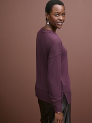 Burgundy Red Cosy Seam Front Crewneck - Image 4 of 7