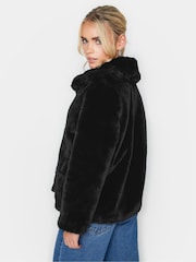 PixieGirl Petite Black Plush Faux Fur Coat - Image 2 of 4