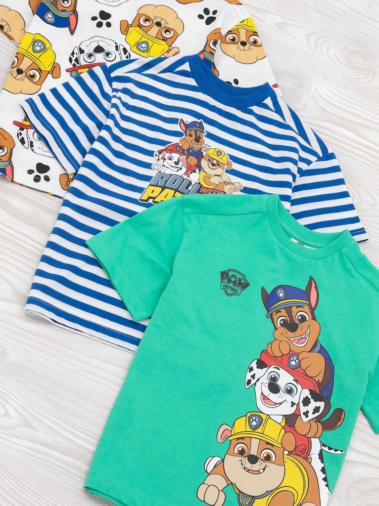 Vanilla Underground Boys Brown Paw Patrol 100% Cotton T-Shirts 3 Pack - Image 6 of 6