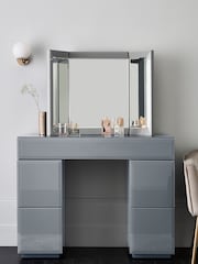 Grey Sloane Glass Collection Luxe 5 Drawer Console Dressing Table - Image 2 of 7