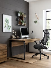 Dark Natural Bronx Oak Effect Large Desk - Image 1 of 7