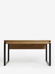 Dark Natural Bronx Oak Effect Large Desk - Image 2 of 7