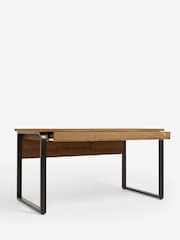 Dark Natural Bronx Oak Effect Large Desk - Image 5 of 7