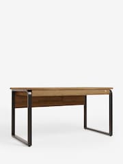 Dark Natural Bronx Oak Effect Large Desk - Image 6 of 7
