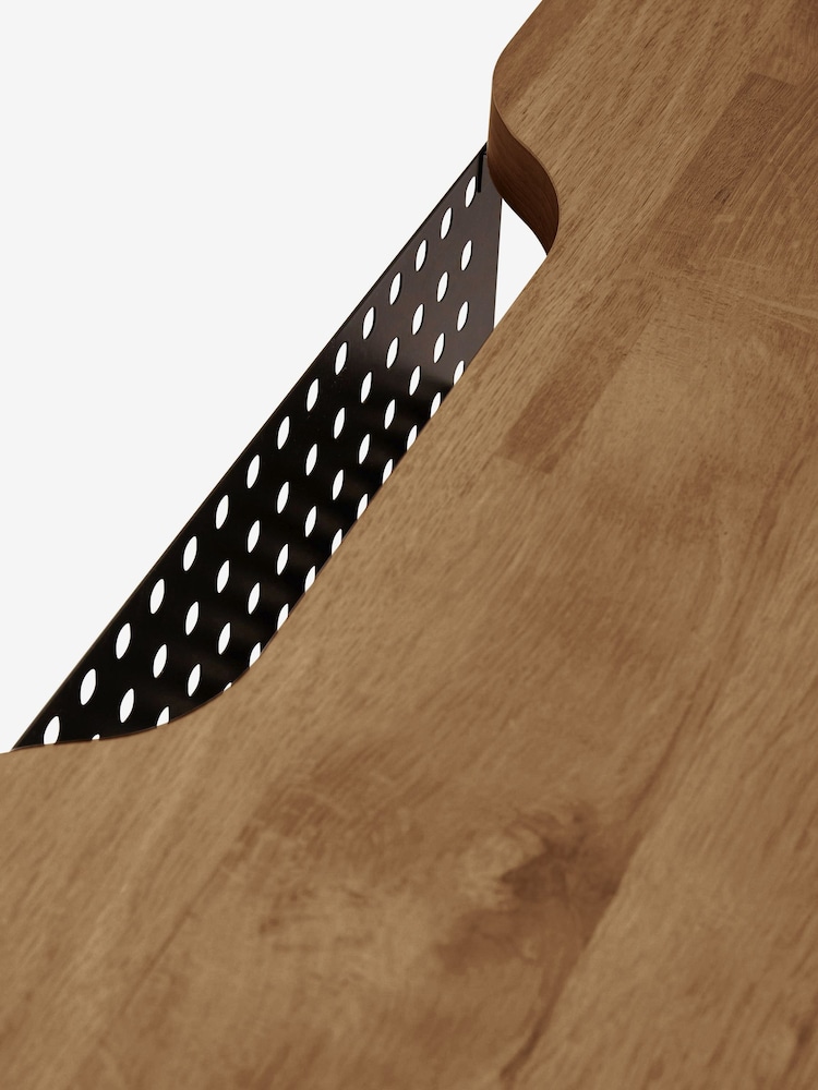 Dark Natural Bronx Oak Effect Large Desk - Image 7 of 7