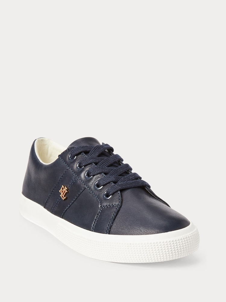 Lauren Ralph Lauren Navy Janson II Nappa Leather Sneakers - Image 1 of 4