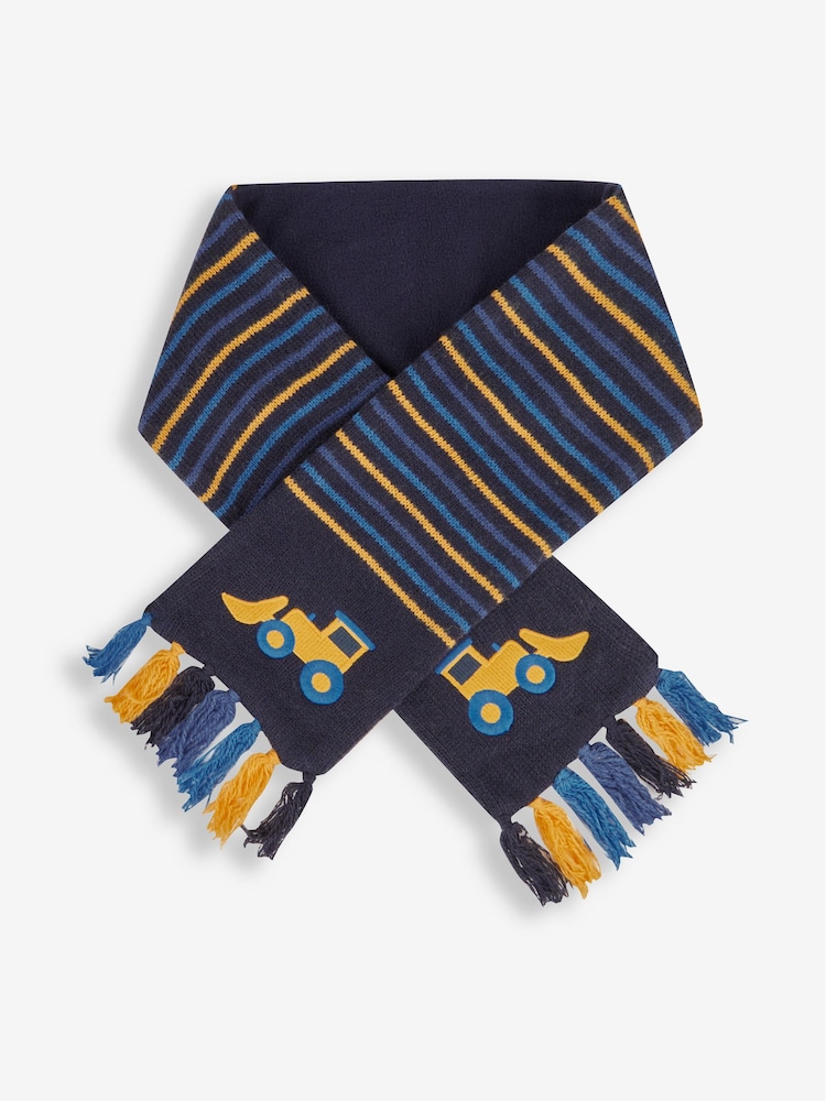JoJo Maman Bébé Boys Digger Striped Scarf - Slika 1 iz 3 JoJo Maman Bébé Boys Digger Striped Scarf - Slika 1 iz 3