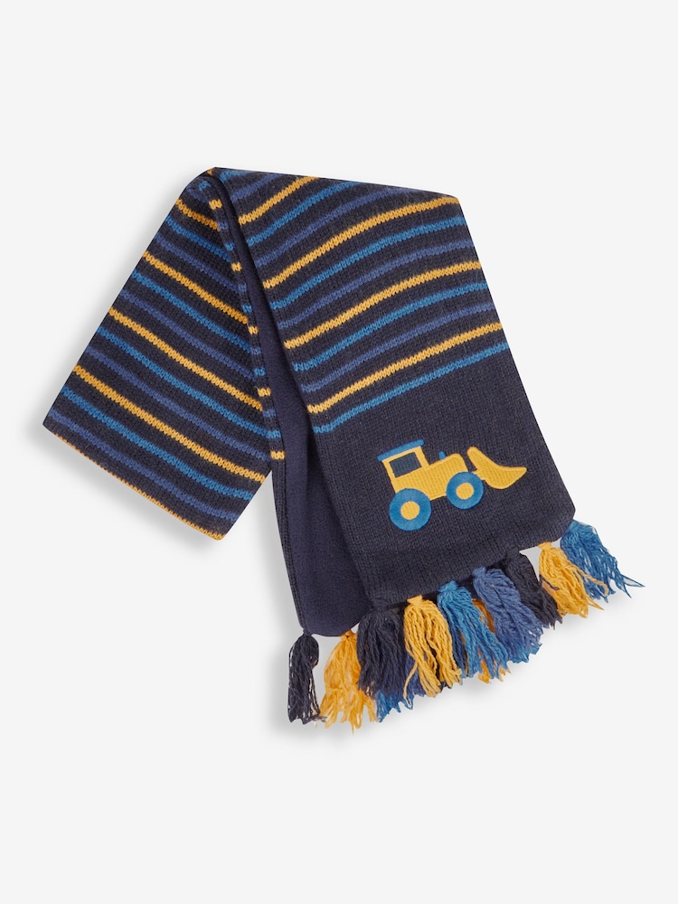 JoJo Maman Bébé Boys Digger Striped Scarf - Slika 2 iz 3 JoJo Maman Bébé Boys Digger Striped Scarf - Slika 2 iz 3