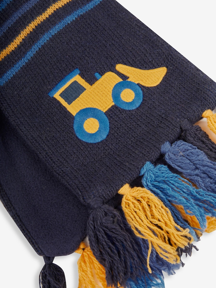 JoJo Maman Bébé Boys Digger Striped Scarf - Slika 3 iz 3 JoJo Maman Bébé Boys Digger Striped Scarf - Slika 3 iz 3