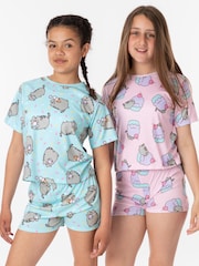 Vanilla Underground Pink Girls Pusheen Pyjamas 2 Pack - Image 6 of 6