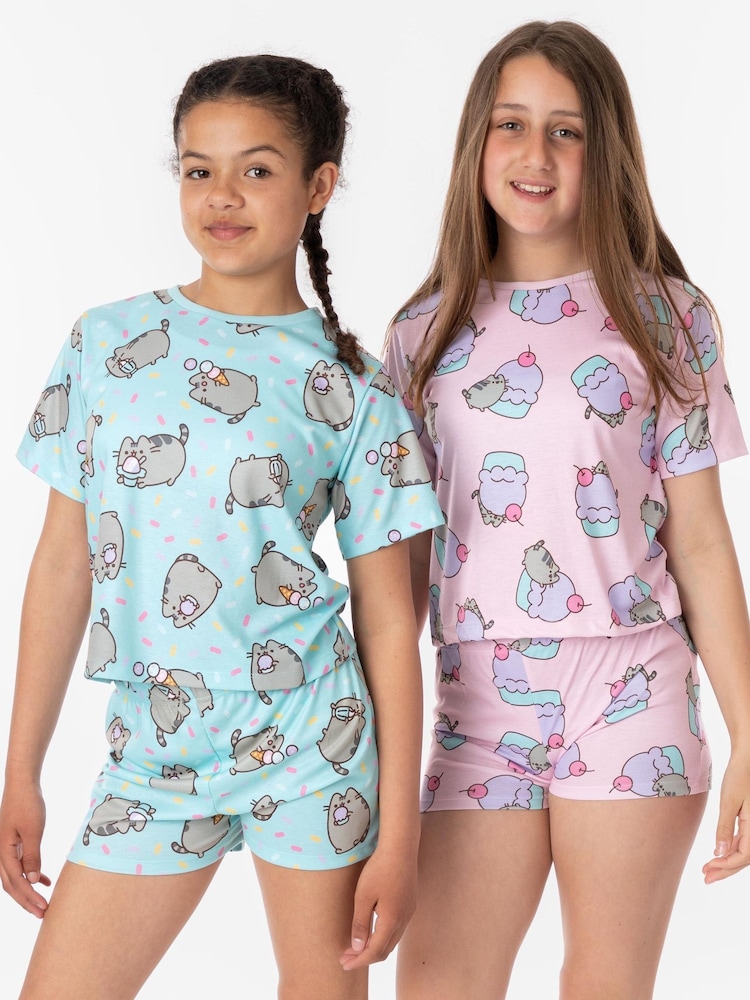 Vanilla Underground Pink Girls Pusheen Pyjamas 2 Pack - Image 6 of 6