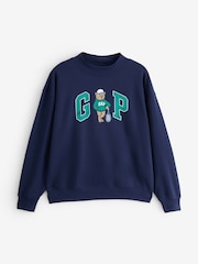 Gap Navy French Terry Oversized Brannan Bear Mock Neck Sweatshirt - Image 1 of 5