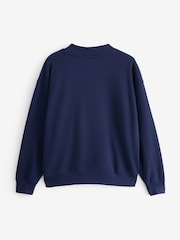 Gap Navy French Terry Oversized Brannan Bear Mock Neck Sweatshirt - Image 2 of 5