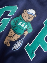 Gap Navy French Terry Oversized Brannan Bear Mock Neck Sweatshirt - Image 4 of 5