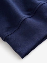 Gap Navy French Terry Oversized Brannan Bear Mock Neck Sweatshirt - Image 5 of 5