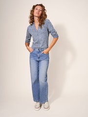 White Stuff Grey 100% Cotton Annie Jersey Shirt - Image 3 of 5