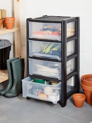 Wham Grey 1 x Deep 4 Drawer Tower Home and Office Storage Organisation - Image 2 of 6