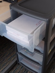 Wham Grey 1 x Deep 4 Drawer Tower Home and Office Storage Organisation - Image 6 of 6