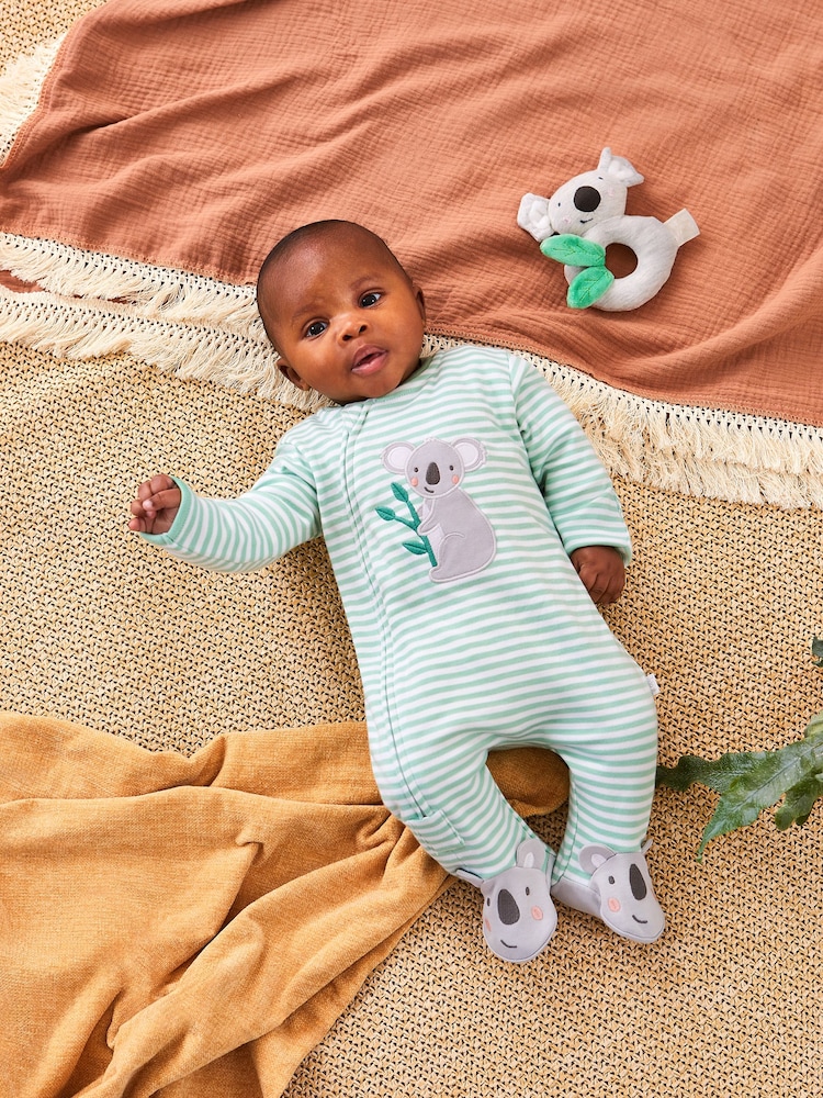 JoJo Maman Bébé Green Koala Sleepsuit - Image 1 of 7
