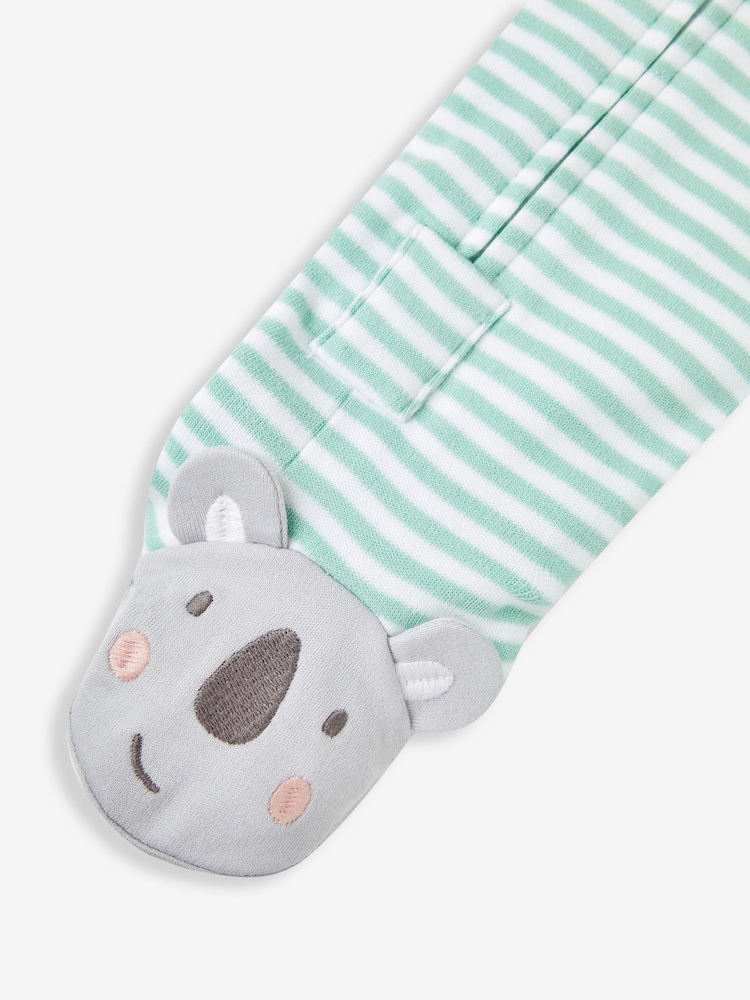 JoJo Maman Bébé Green Koala Sleepsuit - Image 7 of 7