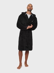 Threadbare Black Cosy Hooded Dressing Gown - Image 2 of 4