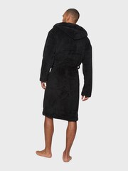 Threadbare Black Cosy Hooded Dressing Gown - Image 3 of 4