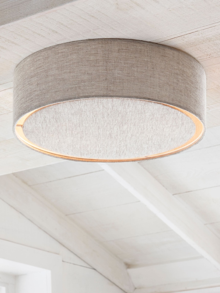 Oatmeal Malvern 2 Light Flush Ceiling Light - Image 1 of 7