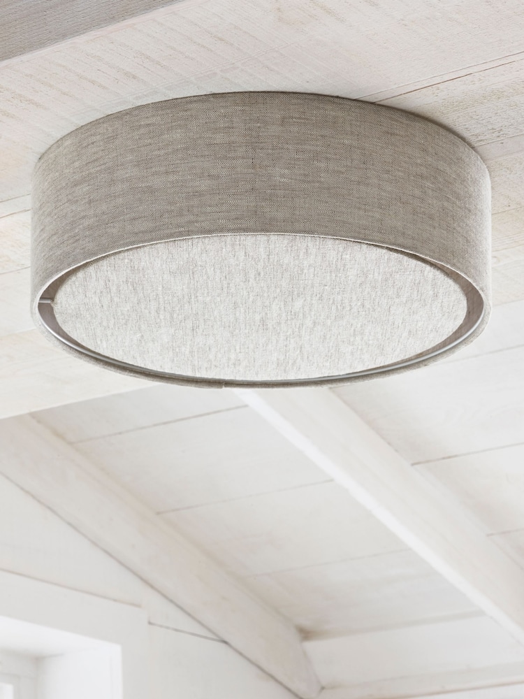 Oatmeal Malvern 2 Light Flush Ceiling Light - Image 2 of 7