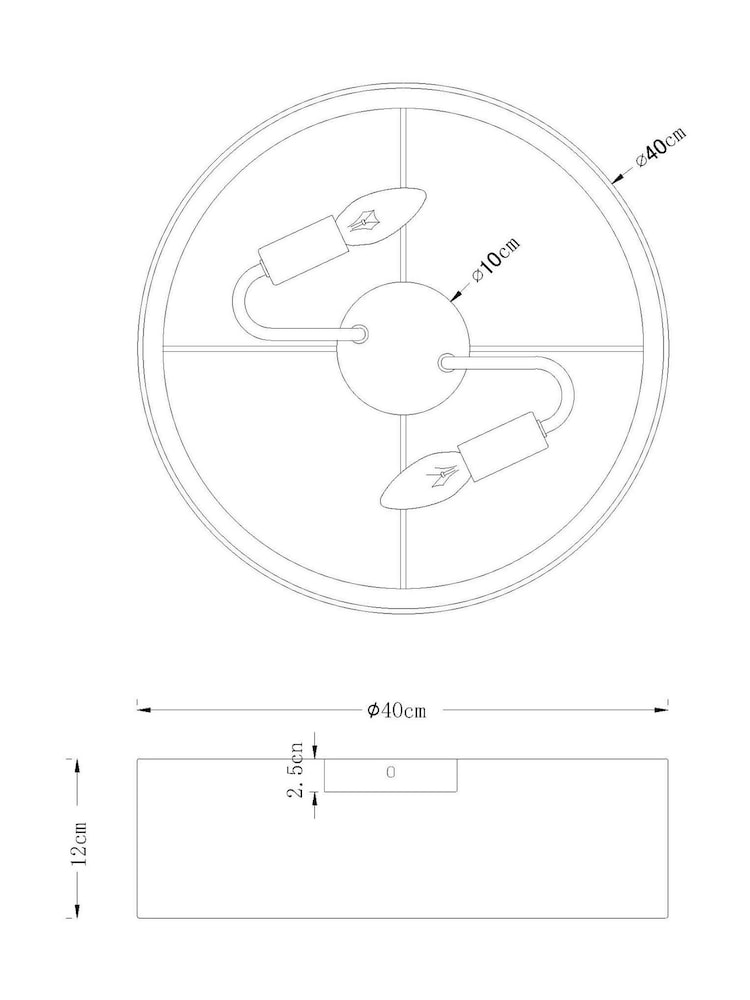 Oatmeal Malvern 2 Light Flush Ceiling Light - Image 7 of 7