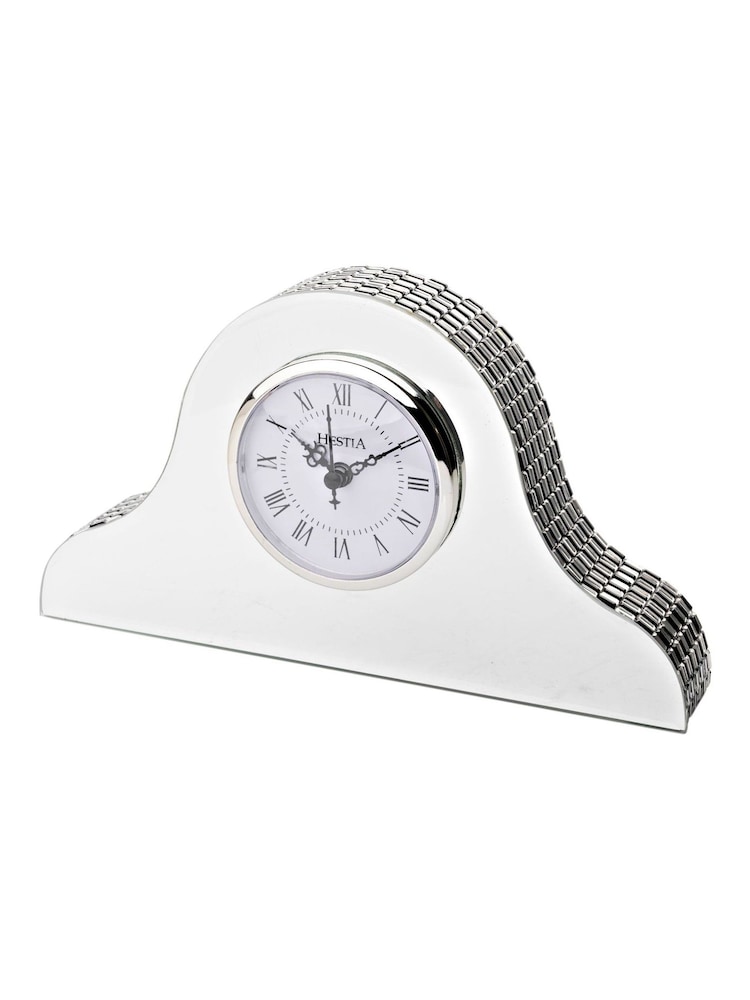 Widdop Clear Glass Mirror Napoleon Mantel Clock - Image 1 of 3