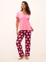 Pink Heart Cotton Short Sleeve Pyjamas - Image 1 of 5