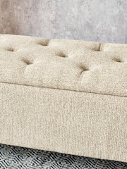 Pacific Mocha Textured Storage Ottoman with Metal Legs - Image 3 of 7