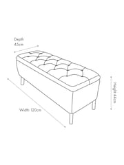 Pacific Mocha Textured Storage Ottoman with Metal Legs - Image 4 of 7