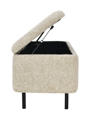 Pacific Mocha Textured Storage Ottoman with Metal Legs - Image 6 of 7