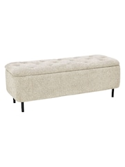 Pacific Mocha Textured Storage Ottoman with Metal Legs - Image 7 of 7