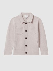 Reiss Navy Forester 3-9 yrs Long Sleeve Button Through Cardigan - Image 2 of 6