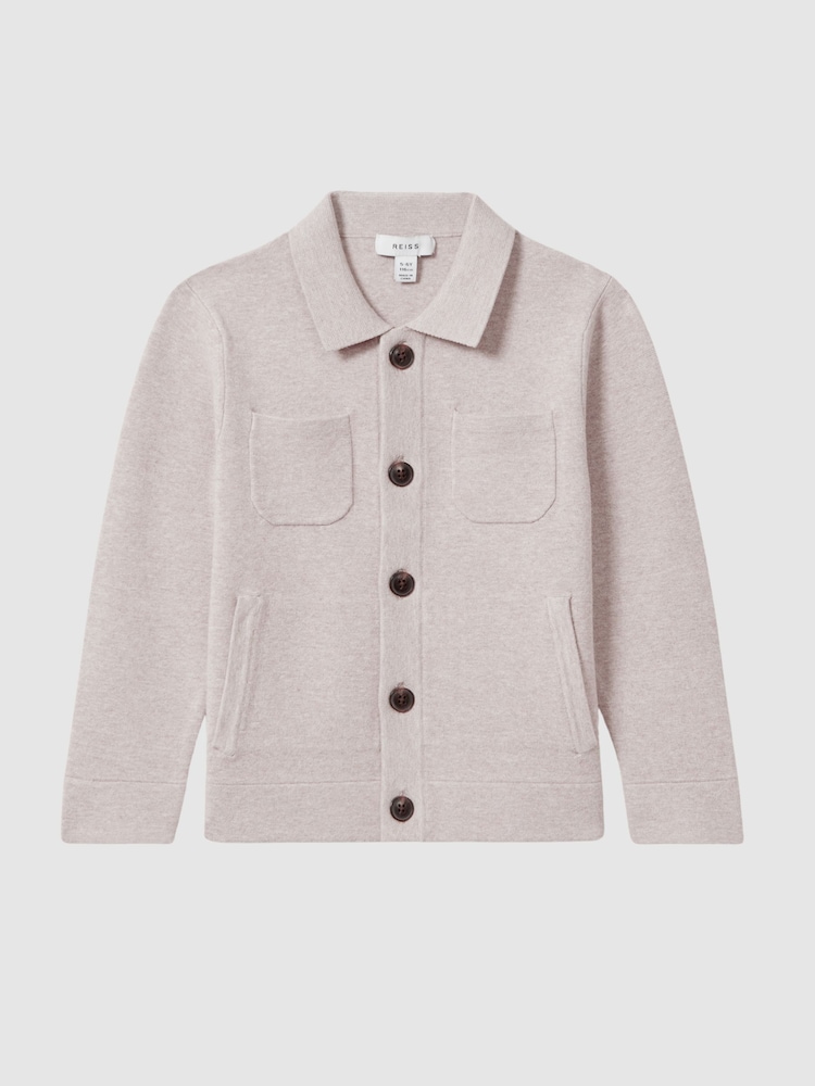 Reiss Navy Forester 3-9 yrs Long Sleeve Button Through Cardigan - Image 2 of 6